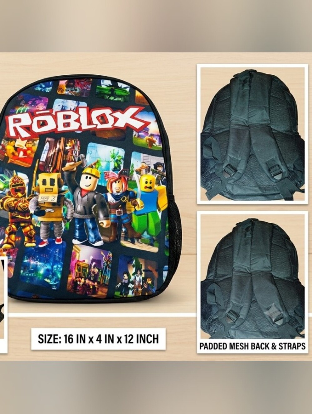 NWOT Roblox School Backpack Size 16"x4"x12" -